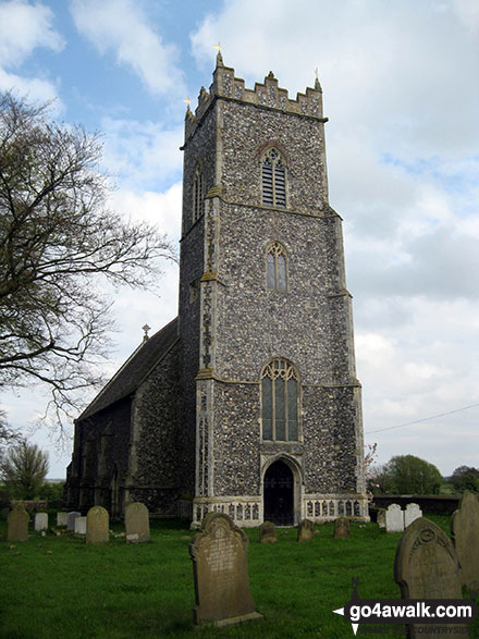 Walk nf133 Breydon Water from Halvergate - Wickhampton church