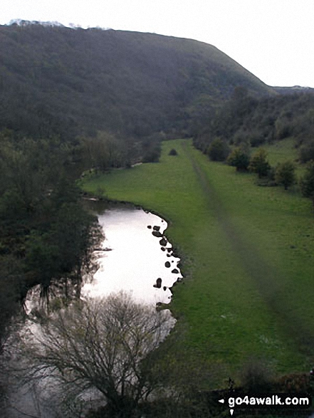 Walk d160 Upperdale, Water-cum-Jolly Dale and The Monsal Trail from Monsal Head - The River Wye and Monsal Dale from Monsal Head Viaduct