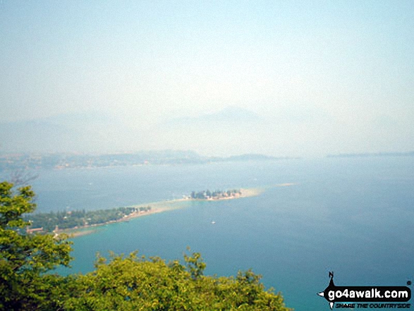 Walk lo107 Rocca di Manerba from Dusano - Isola del Garda with Monte Baldo beyond across Lago di Garda (Lake Garda) from Rocca di Manerba