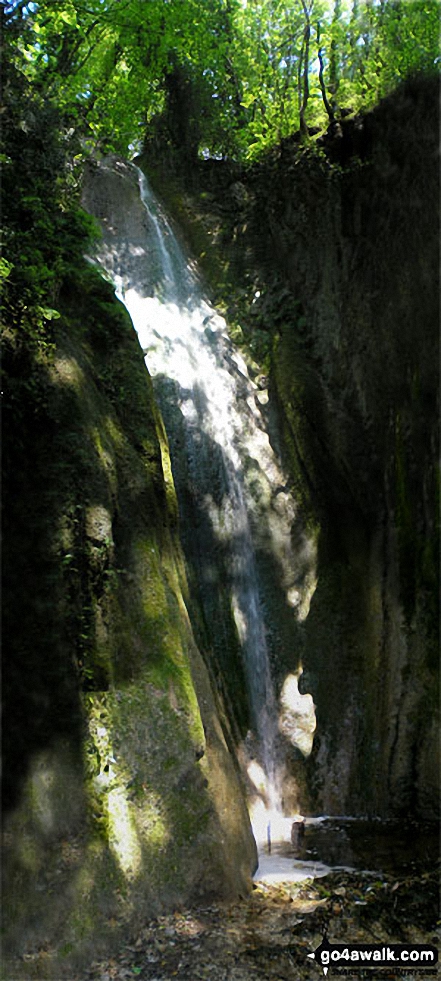 Walk lo103 Madonna Del Rio and San Bartolomeo from Salo - Waterfall behind Madonna del Rio (Shrine) near Renzano