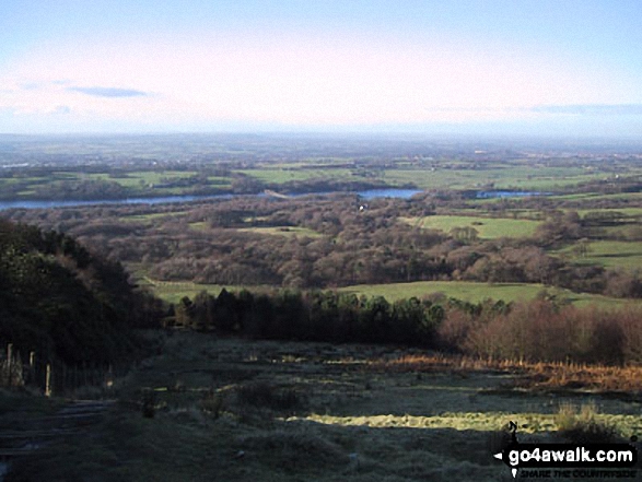 Walk l217 Lever Park, Winter Hill (Rivington Moor) and Rivington Pike from Rivington Lane - Rivington Reservoir from Winter Hill (Rivington Moor)