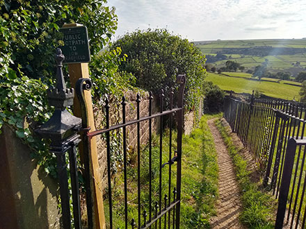 Footpath beside High Bradfield Church 