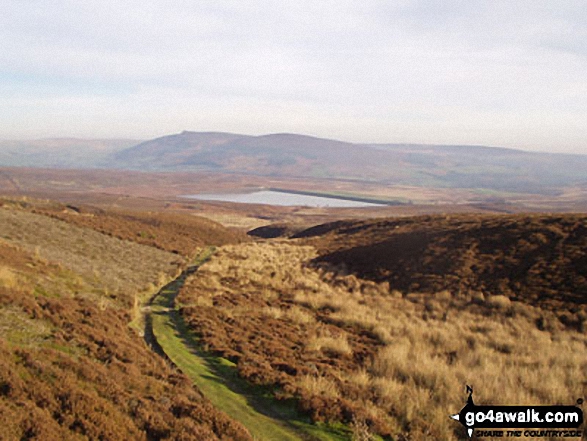 Walk ny124 Rylstone Fell, Cracoe Fell, Thorpe Fell Top and Embsay Moor from Embsay - Lower Barden Reservoir from Shooters Hut, Embsay Moor