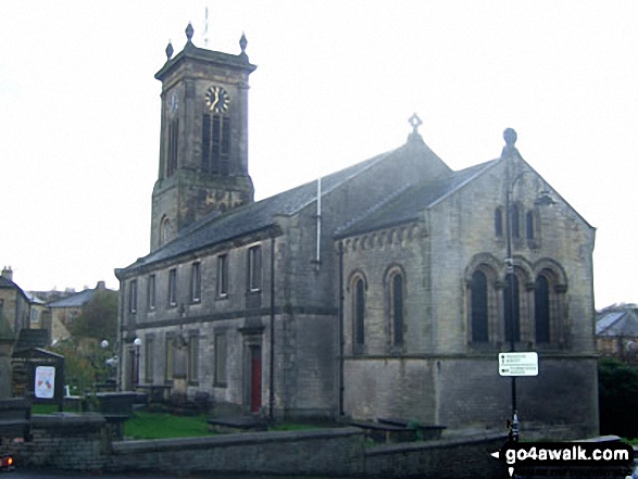 Walk wy106 West Nab and Horseley Head Moss from Meltham - Meltham Church