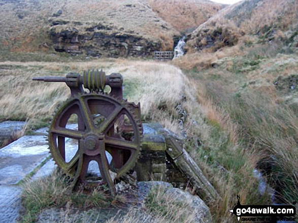 Walk wy106 West Nab and Horseley Head Moss from Meltham - Old Sluice Gate Workings on Binn Moor