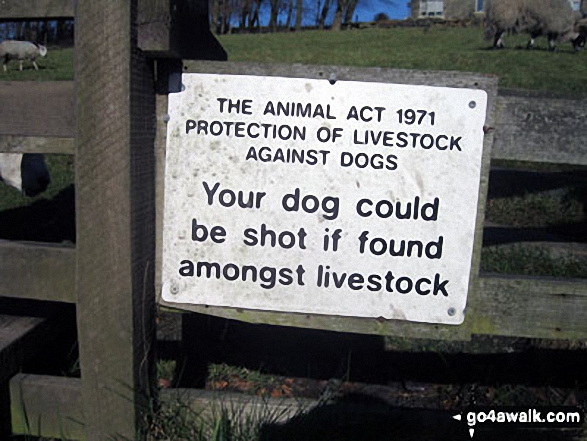 Walk wy171 Dog Hill (Rishworth Moor) from Ryburn Reservoir - Sign near Ryburn Reservoir Dam