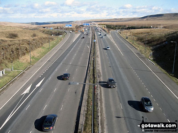 The M62 from The Pennine Way footbridge 