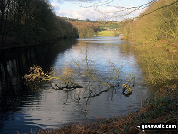 Walk wy171 Dog Hill (Rishworth Moor) from Ryburn Reservoir - Ryburn Reservoir