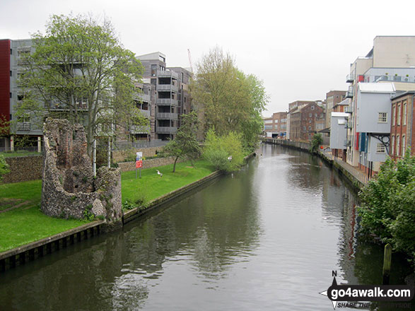 The Devil's Tower (Eastern Boom Tower) & the River Wensum from Carrow Bridge, Norwich 