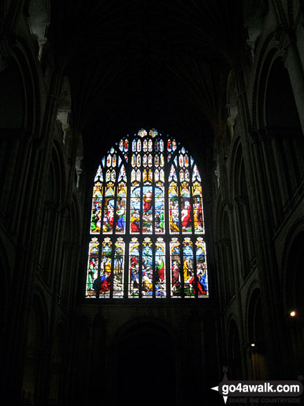 Stained glass window in  Norwich Cathedral Norwich Cathedral was begun in 1096 and completed in 1145. Norwich Cathedral has the second largest cloisters in England, only exceeded by those at Salisbury Cathedral.