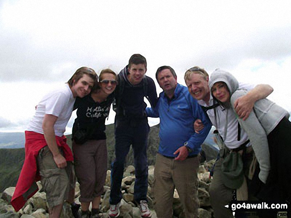 Walk c172 Scafell Pike via The Corridor Route from Wasdale Head, Wast Water - On the top of Scafell Pike