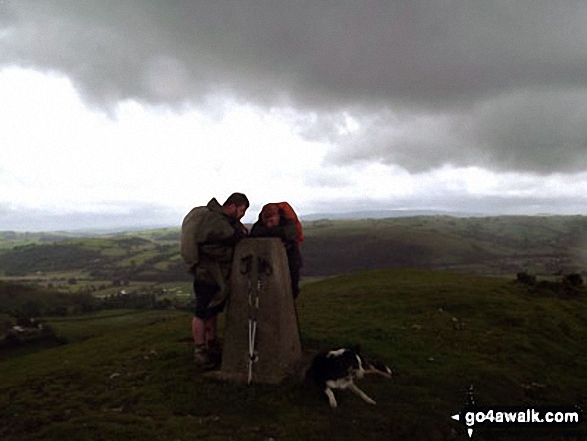 Having a rest on Llanvair Hill while walking Offa's Dyke Path for charity 