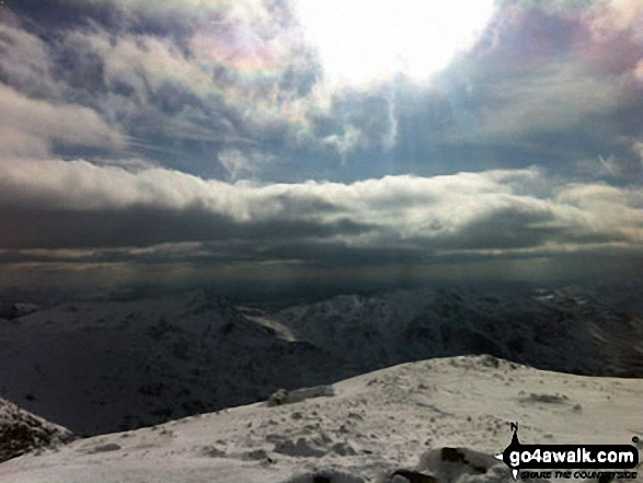Walk c110 The Eskdale Skyline from Wha House Farm, Eskdale - Scafell Pike in the snow!!