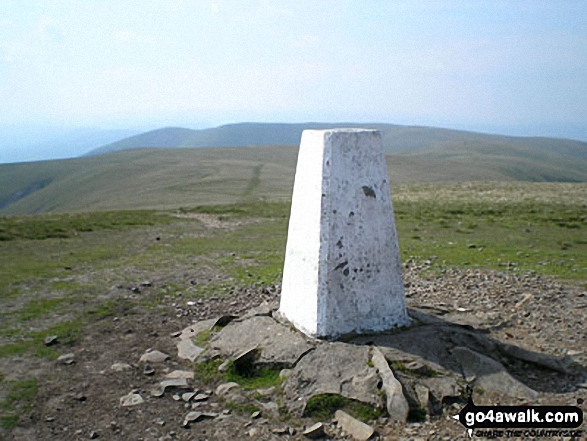 Walk c307 Arant Haw, Calders and The Calf from Sedbergh - The Calf summit trig point