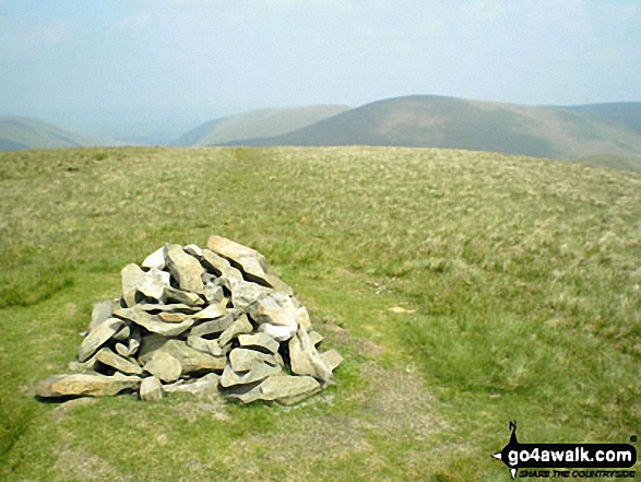 Walk c336 Calders, The Calf and Yarlside via Cautley Spout from The Cross Keys - Yarlside summit cairn