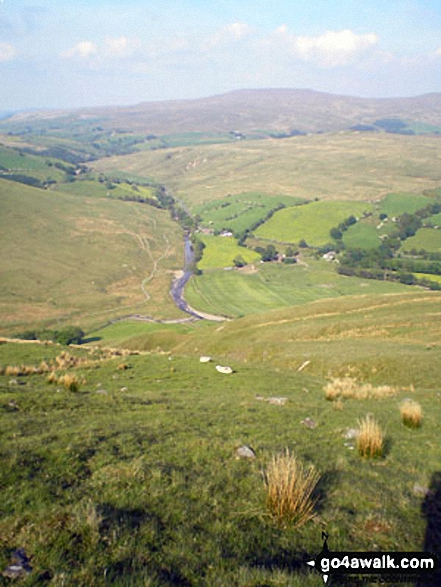 The River Rawthey and Cross Keys from the lower slopes of Great Dummacks 