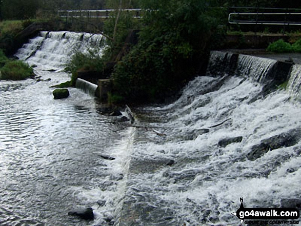 Walk s191 Consall Forge and The Caldon Canal from Froghall Wharf - River Churnet Weir at Consall Forge