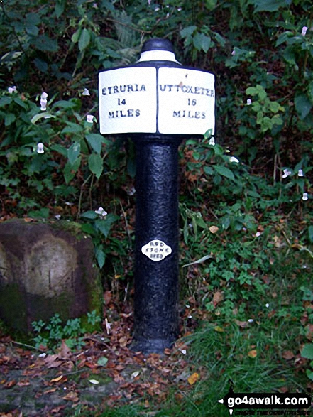 Walk s110 Consall Forge and The Caldon Canal from Ipstones - Distance marker on the towpath of The Caldon Canal