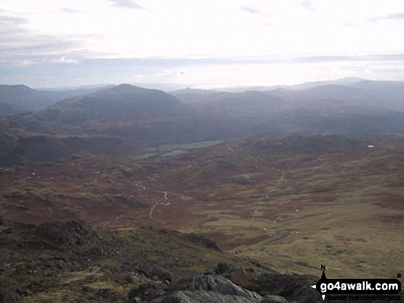 Walk c175 Slight Side and Sca Fell from Wha House Farm, Eskdale - Hard Knott from Slight Side