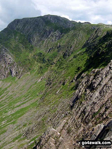 Walk gw123 Cadair Idris (Penygadair) Cyfrwy and Craig Cwm Amarch from Llanfihangel-y-pennant - Cadair Idris (Penygadair) from The Pony Path