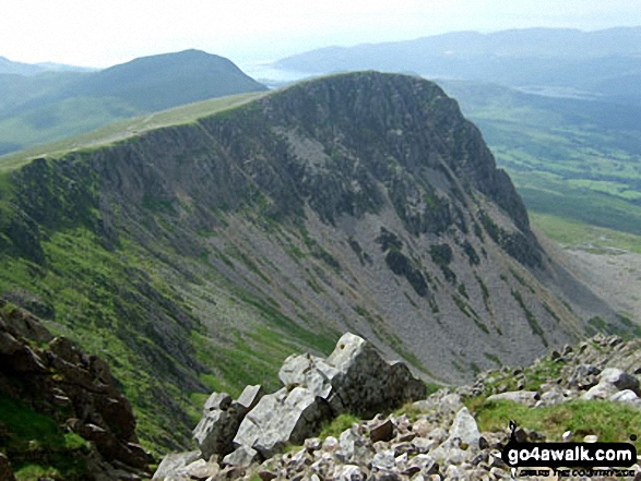 Walk gw123 Cadair Idris (Penygadair) Cyfrwy and Craig Cwm Amarch from Llanfihangel-y-pennant - Cyfrwy from Cadair Idris (Penygadair)