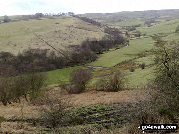 View west along the Valley from the access drive to Ball Bank House Farm 