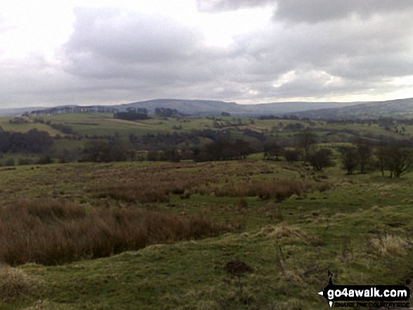 Walk ch104 Croker Hill from The Hanging Gate - Looking over Greasley Hollow and Mareknowles Farm from the Gritstone  Trail on Wincle Minn