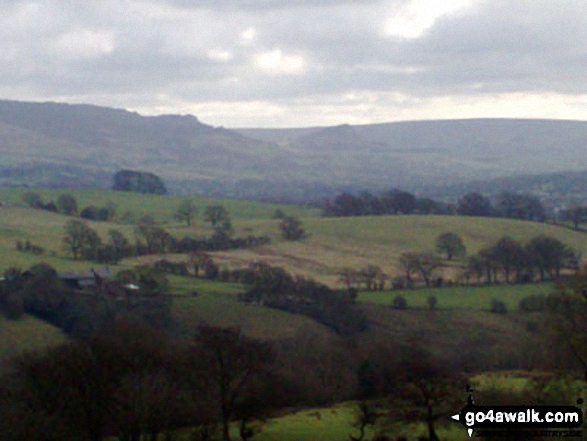 Walk ch104 Croker Hill from The Hanging Gate -  The Roaches, Hen Cloud and the Staffordshire Moorlands from the Gritstone  Trail on Wincle Minn