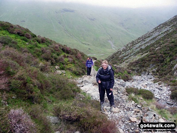 Jenny and Brenda climbing out of Ennerdale via Loft Beck May 2010