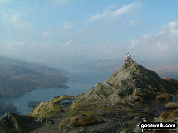 Walk st131 Ben A'an from Loch Achray - Ben A'an summit with Loch Katrine in the background