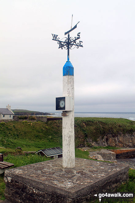 Walk h165 Castle Girnigoe (Castle Sinclair) from Staxigoe near Wick - Weather station in Staxigoe