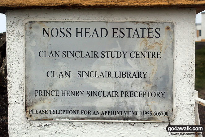 Sign at Noss Head Lighthouse 