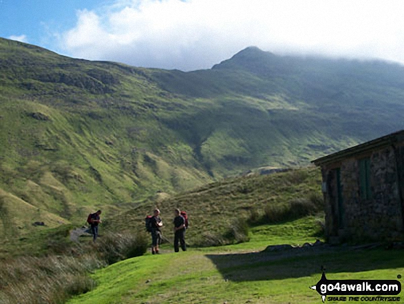 Ruthwaite Lodge (Climbing Hut), upper Grisedale with Fairfield in the background 