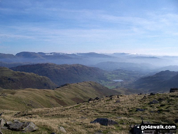 Walk c179 The Seathwaite Round from Seathwaite, Duddon Valley - Wet Side Edge and Greenburn Reservoir from the summit of Great Carrs