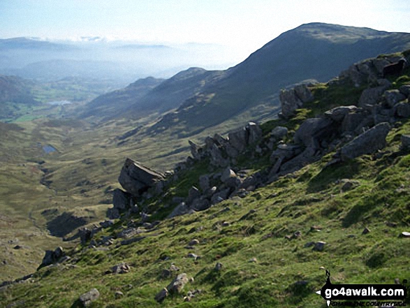 Walk c123 The Old Man of Coniston and Swirl How from Walna Scar Road, Coniston - Greenburn and Wetherlam from Swirl How