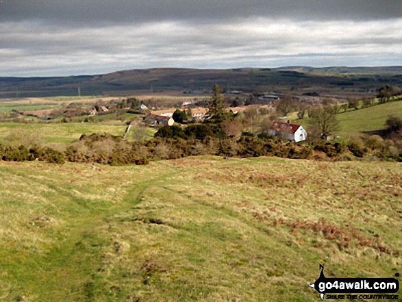 Walk n204 Commonburn House from Wooler - Waud House on The St Cuthbert's Way with Wooler beyond from Kenterdale Hill