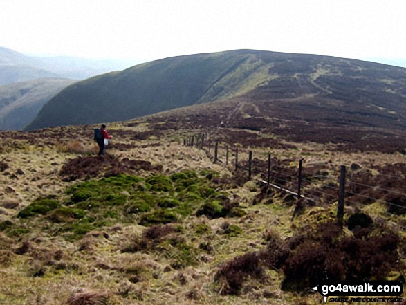 Walk bo109 Wisp Hill (Teviothead), Pikehaw Hill and Ellson Fell from the Mosspaul Hotel - Dan's Hags from Frodaw Height