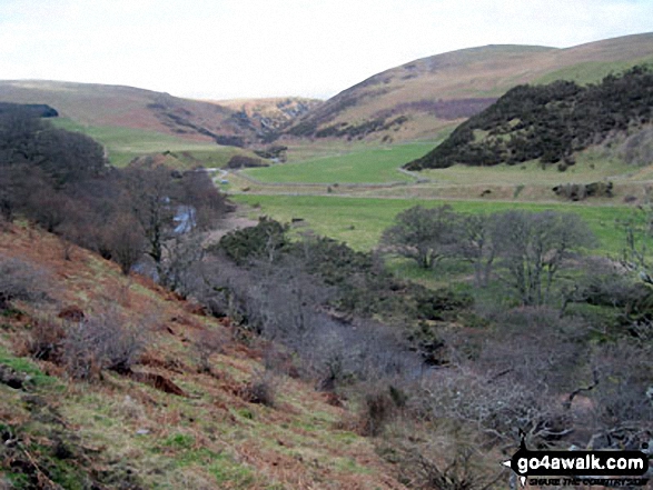 Walk n107 Wooler Common and Happy Valley (High Level Route) from Wooler - The Carey Burn Valley from The High Level Route above Colgate Water through Happy Valley