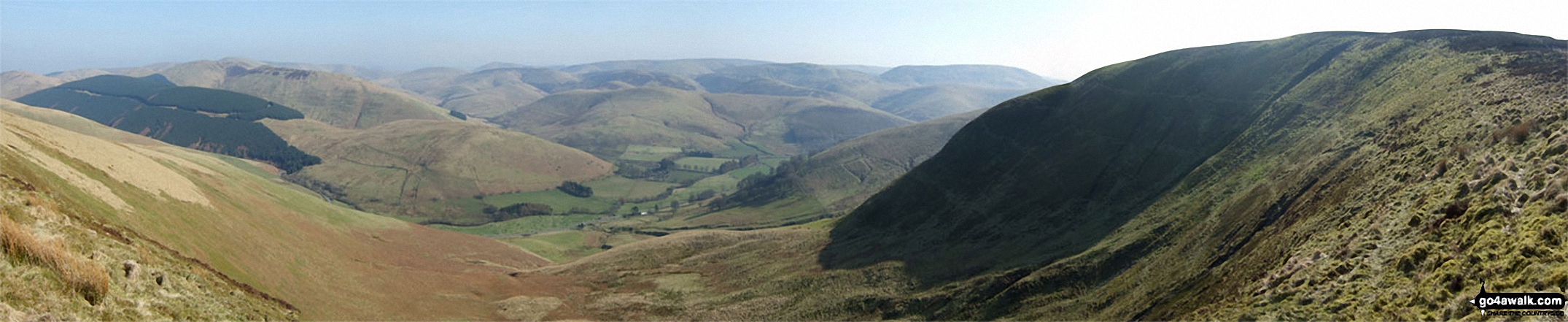 Walk bo109 Wisp Hill (Teviothead), Pikehaw Hill and Ellson Fell from the Mosspaul Hotel - Glenrief Rig, Ellson Fell, Crude Hill, and Blackhall Hill from the bealach  between Dan's Hags and Frodaw Height