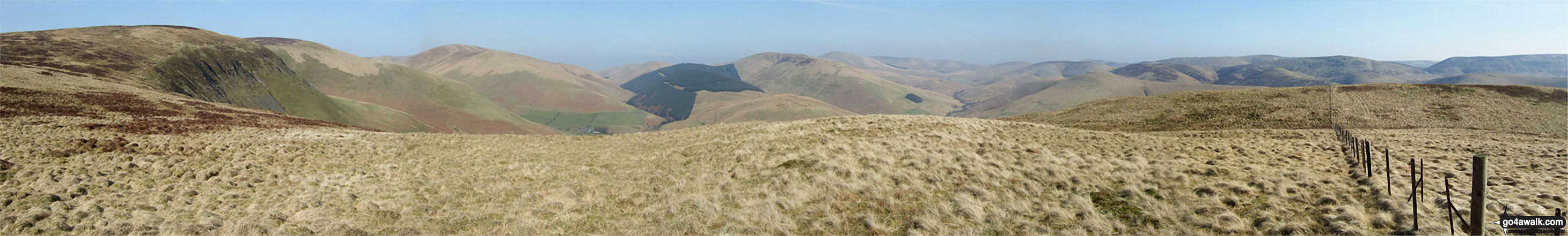 Walk bo109 Wisp Hill (Teviothead), Pikehaw Hill and Ellson Fell from the Mosspaul Hotel - Dan's Hags, Frodaw Height, Comb Hill (Langhope Height), Wisp Hill (Teviothead), The Mosspaul Hotel, Dod Hill (Teviothead), Glenrief Rig, Ellson Fell and Crude Hill from Upper Hill (Fiddleton Cottage)