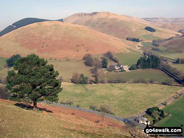 Walk bo121 Wisp Hill (Teviothead) and Pikehaw Hill from Mosspaul Hotel - Glenrief Rig, Ellson Fell and Crude Hill (foreground)<br> from the lower slopes of Upper Hill (Fiddleton Cottage)