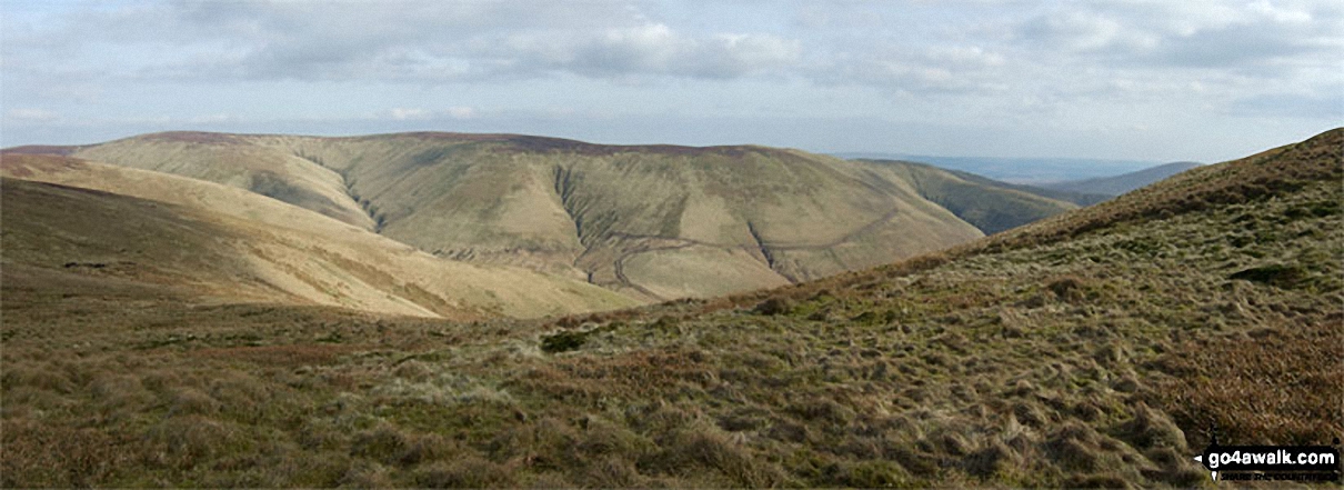 Walk bo107 Lightning Hill, Wether Law (Teviothead) and Tudhope Hill from Linhope Farm - Cauldcleuch Head, Muckle Land Knowe and Crossbow Hill from Millstone Edge (Tudhope Hill)