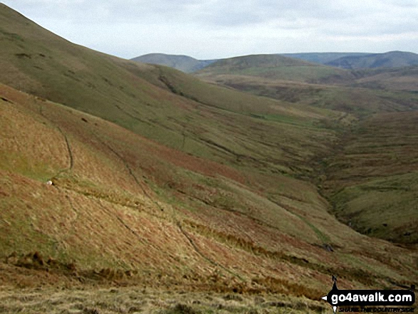 Walk bo114 Lightning Hill, Wether Law (Teviothead), Tudhope Hill and Dod Hill from Linhope Farm - Lightning Hill and Linhope Burn from Sunhope Hass