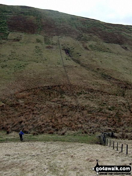 Walk bo114 Lightning Hill, Wether Law (Teviothead), Tudhope Hill and Dod Hill from Linhope Farm - Climbing Carlin Tooth (Teviothead) from Sunhope Hass