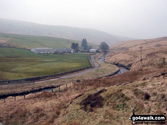 Walk dg152 Scawd Bank and Roan Fell from Tarras Lodge - Cooms Farm and Tarras Water