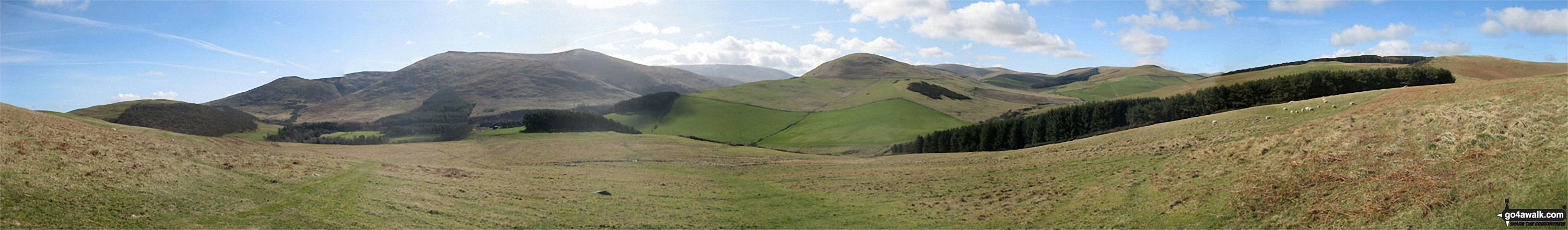 Walk n158 Ring Chesters, Eccles Cairn and The Border from Hethpool - Easter Tor, Newton Tors, Hare Law, Hethpool, Great Hetha, Madam Law, Eccles Cairn and Coldsmouth Hill from White Hill (Hethpool)