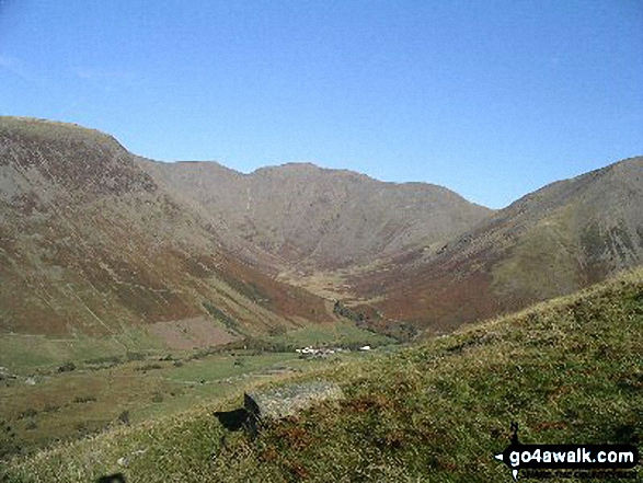 Walk c233 Sca Fell and Scafell Pike from Wasdale Head, Wast Water - Red Pike and Wasdale Head from Lingmell