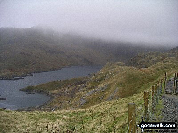 Walk gw154 Llyn Llydaw and Glaslyn via the PYG Track and Miners' Track from Pen y Pass - On the Pyg Track