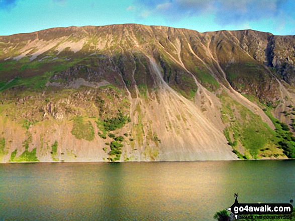 Walk c343 Pillar and Red Pike from Wasdale Head, Wast Water - The Wast Water Screes below Illgill Head and Whin Rigg