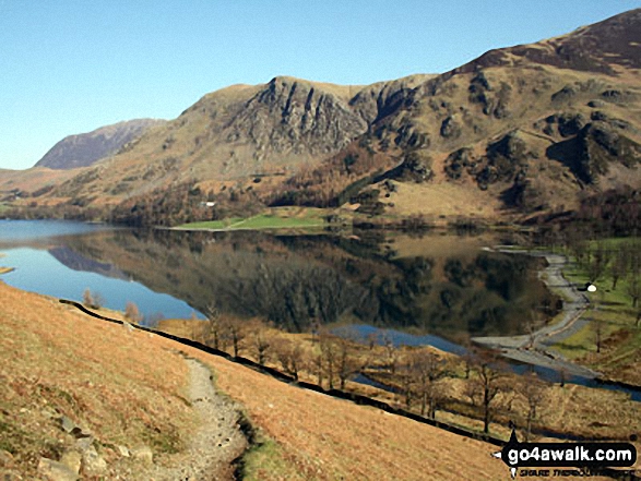 Buttermere Lake with High Snockrigg beyond from near High Wax Knott above Peggy's Bridge (on the way to Hay Stacks)